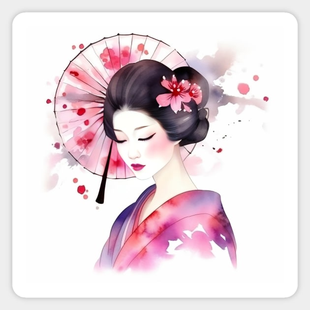 Geisha Japanese Traditional Clothing Sticker by Shusha Pusha